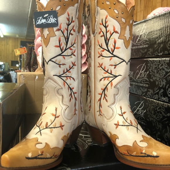 Ladies Dan Post custom boots bone wingtip NWT - Picture 1 of 5